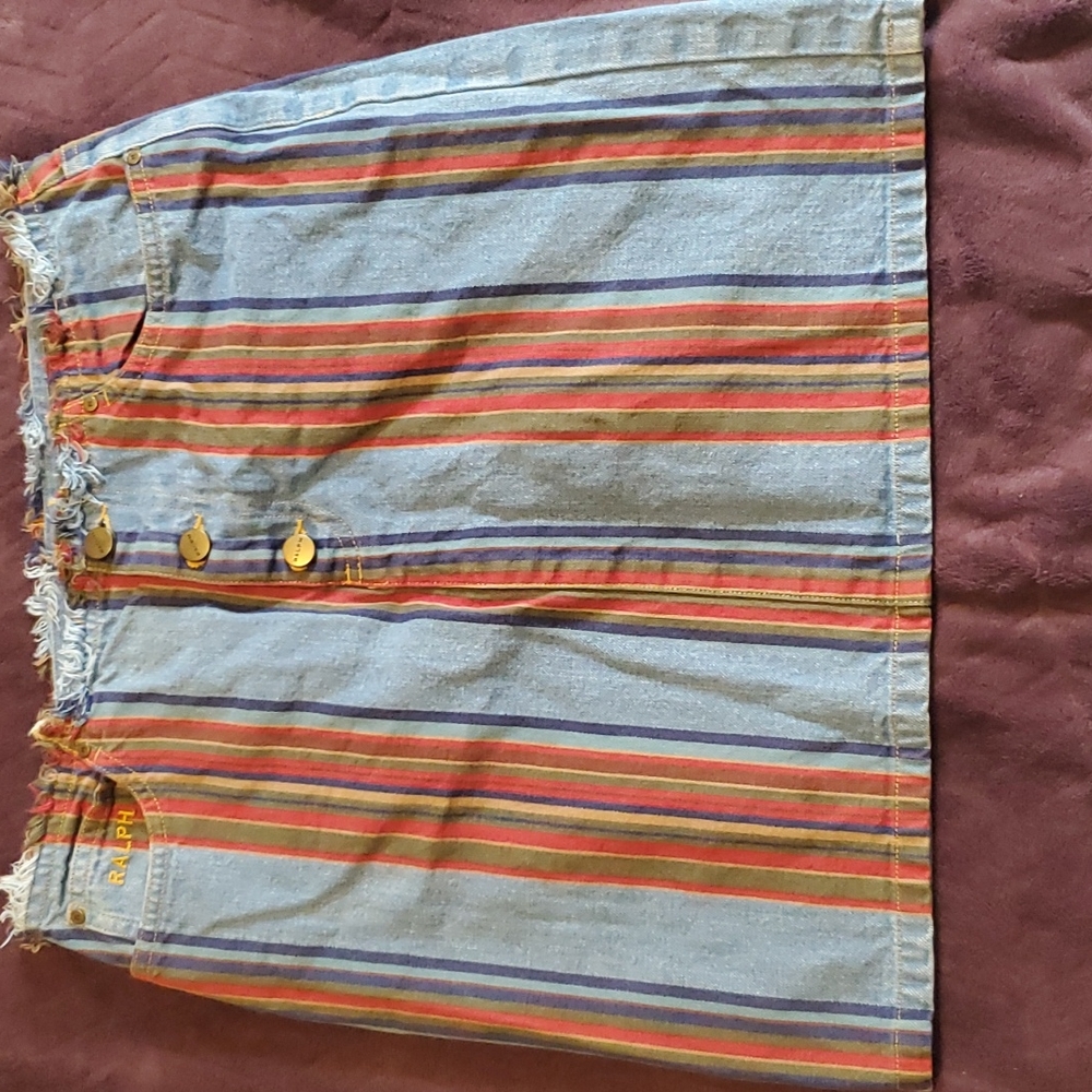 Cute jean/striped skirt!